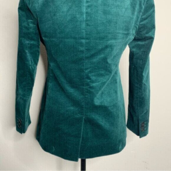 J. Crew Green Velveteen Single Breasted One-Button Blazer - Picture 12 of 14